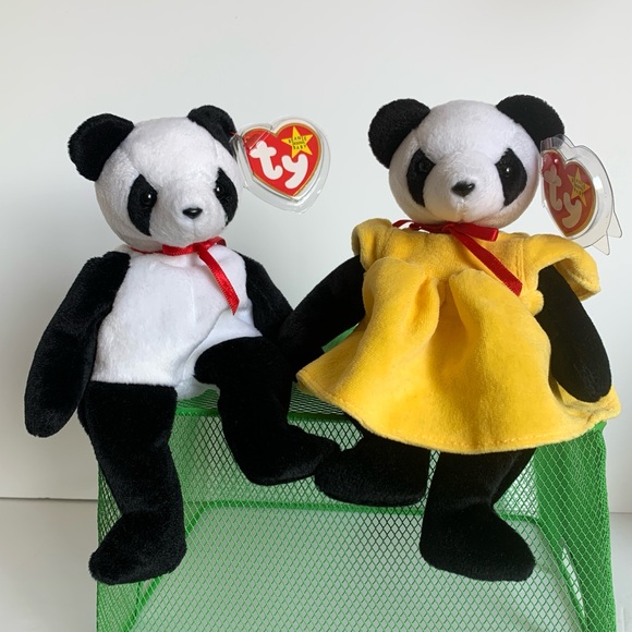 Vintage Ty 💕Panda Bears 💕Fortune!💫Welcome Home 🐼 Pandas! Beanie Babies - Picture 1 of 17